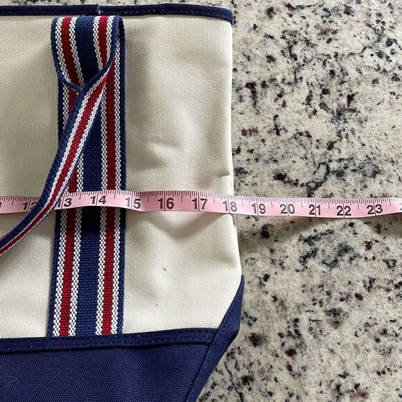 Pottery Barn Kids Canvas Beach Tote Large Red Blue NWT - Picture 6 of 7